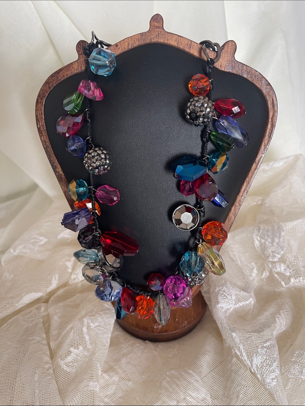 Multicolor Crystal Statement Necklace - Vibrant Beaded Women’s Jewelry